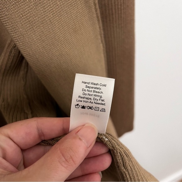 COLDWATER CREEK Silk Blend Long Line Open Cardigan In Mocha Size Large - Picture 4 of 7